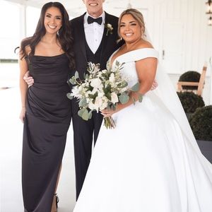 HOUSE OF CB Adrienne Satin Strapless Gown